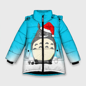 Зимняя куртка для девочек 3D с принтом Тоторо под снегом в Петрозаводске, ткань верха — 100% полиэстер; подклад — 100% полиэстер, утеплитель — 100% полиэстер. | длина ниже бедра, удлиненная спинка, воротник стойка и отстегивающийся капюшон. Есть боковые карманы с листочкой на кнопках, утяжки по низу изделия и внутренний карман на молнии. 

Предусмотрены светоотражающий принт на спинке, радужный светоотражающий элемент на пуллере молнии и на резинке для утяжки. | totoro | аниме | новогодние аниме | новый год | рождественские аниме | тоторо