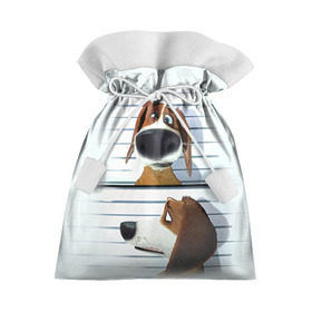 Подарочный 3D мешок с принтом Разыскивается пёс в Петрозаводске, 100% полиэстер | Размер: 29*39 см | Тематика изображения на принте: dog | fast furry | бигль | большой собачий побег | мартин | мультфильм | оззи | побег | свободу разношерстным | собака