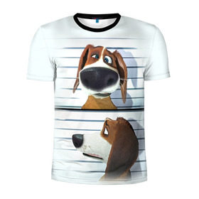 Мужская футболка 3D спортивная с принтом Разыскивается пёс в Петрозаводске, 100% полиэстер с улучшенными характеристиками | приталенный силуэт, круглая горловина, широкие плечи, сужается к линии бедра | dog | fast furry | бигль | большой собачий побег | мартин | мультфильм | оззи | побег | свободу разношерстным | собака