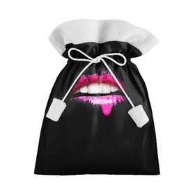 Подарочный 3D мешок с принтом Гламур в Петрозаводске, 100% полиэстер | Размер: 29*39 см | губная помада | губы | девушка | девушки рулят | зубы | любовь | прикол