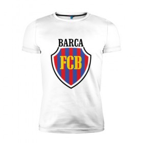 Мужская футболка премиум с принтом Barcelona в Петрозаводске, 92% хлопок, 8% лайкра | приталенный силуэт, круглый вырез ворота, длина до линии бедра, короткий рукав | 