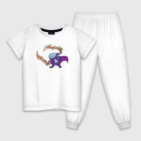 Детская пижама хлопок с принтом Фан Арк Варден в Петрозаводске, 100% хлопок |  брюки и футболка прямого кроя, без карманов, на брюках мягкая резинка на поясе и по низу штанин
 | Тематика изображения на принте: arc warden | dota2
