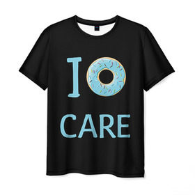 Мужская футболка 3D с принтом Donut care в Петрозаводске, 100% полиэфир | прямой крой, круглый вырез горловины, длина до линии бедер | simpsons