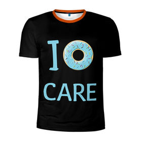 Мужская футболка 3D спортивная с принтом Donut care в Петрозаводске, 100% полиэстер с улучшенными характеристиками | приталенный силуэт, круглая горловина, широкие плечи, сужается к линии бедра | simpsons