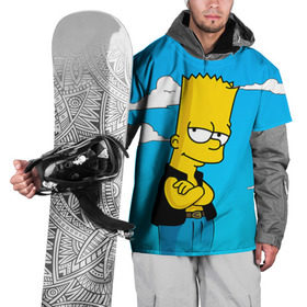 Накидка на куртку 3D с принтом Барт Симпсон в Петрозаводске, 100% полиэстер |  | simpsons