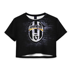 Женская футболка 3D укороченная с принтом Juventus2 в Петрозаводске, 100% полиэстер | круглая горловина, длина футболки до линии талии, рукава с отворотами | football | juve | juventus | seria a | бьянконери | серия а | футбол | чемпионат италии | юве | ювентус
