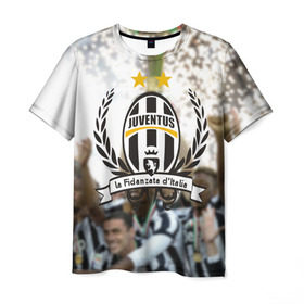 Мужская футболка 3D с принтом Juventus5 в Петрозаводске, 100% полиэфир | прямой крой, круглый вырез горловины, длина до линии бедер | football | juve | juventus | seria a | бьянконери | серия а | футбол | чемпионат италии | юве | ювентус