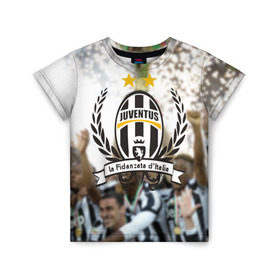 Детская футболка 3D с принтом Juventus5 в Петрозаводске, 100% гипоаллергенный полиэфир | прямой крой, круглый вырез горловины, длина до линии бедер, чуть спущенное плечо, ткань немного тянется | football | juve | juventus | seria a | бьянконери | серия а | футбол | чемпионат италии | юве | ювентус