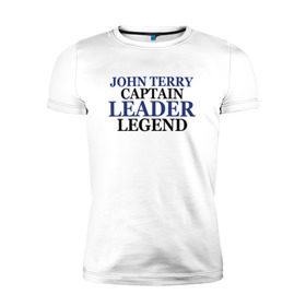 Мужская футболка премиум с принтом John Terry в Петрозаводске, 92% хлопок, 8% лайкра | приталенный силуэт, круглый вырез ворота, длина до линии бедра, короткий рукав | Тематика изображения на принте: john terry | джон терри | челси