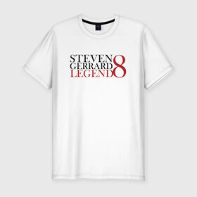 Мужская футболка премиум с принтом Steven Gerrard в Петрозаводске, 92% хлопок, 8% лайкра | приталенный силуэт, круглый вырез ворота, длина до линии бедра, короткий рукав | Тематика изображения на принте: 