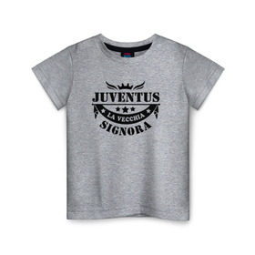 Детская футболка хлопок с принтом juventus в Петрозаводске, 100% хлопок | круглый вырез горловины, полуприлегающий силуэт, длина до линии бедер | juventus | ювентус