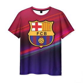 Мужская футболка 3D с принтом ФК Барселона в Петрозаводске, 100% полиэфир | прямой крой, круглый вырез горловины, длина до линии бедер | барселона | болельщик | испания | каталония | футбол | футболист