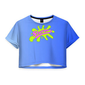 Женская футболка 3D укороченная с принтом Slurm в Петрозаводске, 100% полиэстер | круглая горловина, длина футболки до линии талии, рукава с отворотами | futurama | футурама
