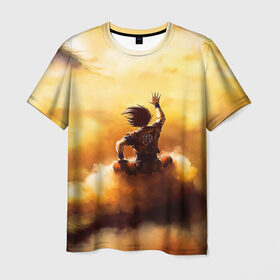 Мужская футболка 3D с принтом Cloud в Петрозаводске, 100% полиэфир | прямой крой, круглый вырез горловины, длина до линии бедер | anime | dragon ball | goku | аниме | вегета | гоку | драконий жемчуг | жемчуг дракона