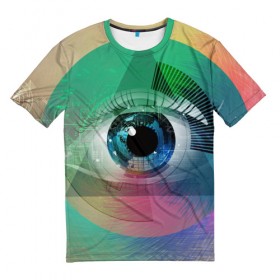 Мужская футболка 3D с принтом Глаз в Петрозаводске, 100% полиэфир | прямой крой, круглый вырез горловины, длина до линии бедер | дизайн | красота | текстура