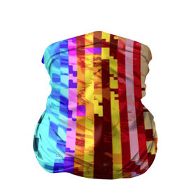 Бандана-труба 3D с принтом Пиксилизация в Петрозаводске, 100% полиэстер, ткань с особыми свойствами — Activecool | плотность 150‒180 г/м2; хорошо тянется, но сохраняет форму | Тематика изображения на принте: полосы | разноцветный | яркий