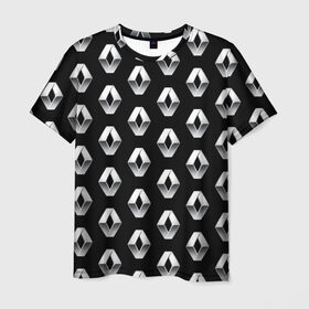 Мужская футболка 3D с принтом Renault в Петрозаводске, 100% полиэфир | прямой крой, круглый вырез горловины, длина до линии бедер | рено