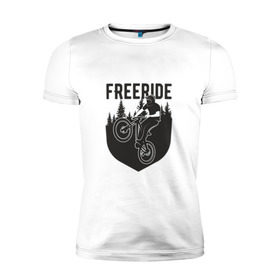Мужская футболка премиум с принтом Freeride в Петрозаводске, 92% хлопок, 8% лайкра | приталенный силуэт, круглый вырез ворота, длина до линии бедра, короткий рукав | iceberg
