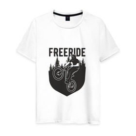 Мужская футболка хлопок с принтом Freeride в Петрозаводске, 100% хлопок | прямой крой, круглый вырез горловины, длина до линии бедер, слегка спущенное плечо. | iceberg