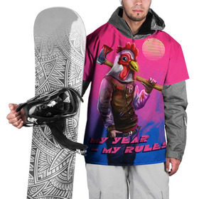 Накидка на куртку 3D с принтом My Year, my rules! в Петрозаводске, 100% полиэстер |  | Тематика изображения на принте: hotline miami