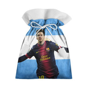 Подарочный 3D мешок с принтом Messi from Argentina в Петрозаводске, 100% полиэстер | Размер: 29*39 см | Тематика изображения на принте: аргентина | барселона | месси | футбол