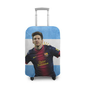 Чехол для чемодана 3D с принтом Messi from Argentina в Петрозаводске, 86% полиэфир, 14% спандекс | двустороннее нанесение принта, прорези для ручек и колес | аргентина | барселона | месси | футбол