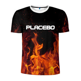 Мужская футболка 3D спортивная с принтом Placebo в Петрозаводске, 100% полиэстер с улучшенными характеристиками | приталенный силуэт, круглая горловина, широкие плечи, сужается к линии бедра | 