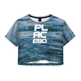 Женская футболка 3D укороченная с принтом Placebo в Петрозаводске, 100% полиэстер | круглая горловина, длина футболки до линии талии, рукава с отворотами | rok | панк | плацебо | рок