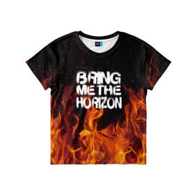 Детская футболка 3D с принтом Bring Me The Horizon в Петрозаводске, 100% гипоаллергенный полиэфир | прямой крой, круглый вырез горловины, длина до линии бедер, чуть спущенное плечо, ткань немного тянется | rok | sempiternal | музыка | рок