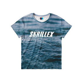 Детская футболка 3D с принтом Skrillex в Петрозаводске, 100% гипоаллергенный полиэфир | прямой крой, круглый вырез горловины, длина до линии бедер, чуть спущенное плечо, ткань немного тянется | Тематика изображения на принте: rok | музыка | рок | скриллекс