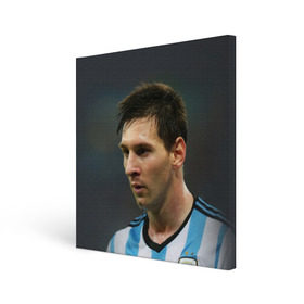 Холст квадратный с принтом Leo Messi в Петрозаводске, 100% ПВХ |  | fc barcelona | football | lionel messi | messi | аргентина | барса | лео месси | фк барселона | футбол