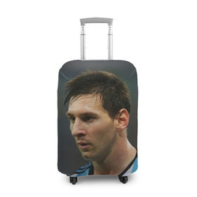 Чехол для чемодана 3D с принтом Leo Messi в Петрозаводске, 86% полиэфир, 14% спандекс | двустороннее нанесение принта, прорези для ручек и колес | fc barcelona | football | lionel messi | messi | аргентина | барса | лео месси | фк барселона | футбол