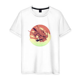 Мужская футболка хлопок с принтом Evangelion в Петрозаводске, 100% хлопок | прямой крой, круглый вырез горловины, длина до линии бедер, слегка спущенное плечо. | 