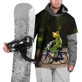 Накидка на куртку 3D с принтом Лягушка в Петрозаводске, 100% полиэстер |  | велосипед | жаба | животные | лягушка | мини | фигурка