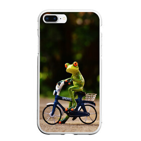 Чехол для iPhone 7Plus/8 Plus матовый с принтом Лягушка в Петрозаводске, Силикон | Область печати: задняя сторона чехла, без боковых панелей | велосипед | жаба | животные | лягушка | мини | фигурка