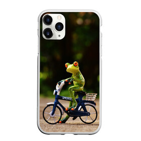 Чехол для iPhone 11 Pro матовый с принтом Лягушка в Петрозаводске, Силикон |  | велосипед | жаба | животные | лягушка | мини | фигурка