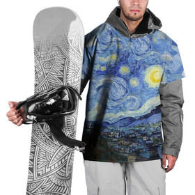 Накидка на куртку 3D с принтом Звездная ночь в Петрозаводске, 100% полиэстер |  | Тематика изображения на принте: starry night | ван гог | город | звезды | импрессионизм | луна | ночь | художник