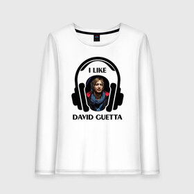 Женский лонгслив хлопок с принтом I like David Guetta в Петрозаводске, 100% хлопок |  | 