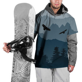 Накидка на куртку 3D с принтом Простор в Петрозаводске, 100% полиэстер |  | Тематика изображения на принте: горы | ландшафт | лес | орёл | простор | птицы