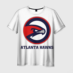 Мужская футболка 3D с принтом Atlanta Hawks в Петрозаводске, 100% полиэфир | прямой крой, круглый вырез горловины, длина до линии бедер | Тематика изображения на принте: 
