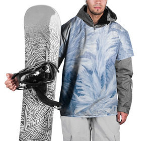 Накидка на куртку 3D с принтом Морозные узоры в Петрозаводске, 100% полиэстер |  | frost | happy | new | year | год | иней | мороз | новогодние | новый | снег