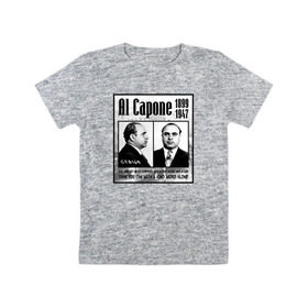 Детская футболка хлопок с принтом Аль Капоне в Петрозаводске, 100% хлопок | круглый вырез горловины, полуприлегающий силуэт, длина до линии бедер | al capone | аль капоне | гангстер | мафия | чикаго
