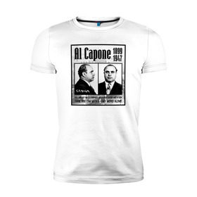Мужская футболка премиум с принтом Аль Капоне в Петрозаводске, 92% хлопок, 8% лайкра | приталенный силуэт, круглый вырез ворота, длина до линии бедра, короткий рукав | al capone | аль капоне | гангстер | мафия | чикаго