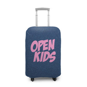 Чехол для чемодана 3D с принтом Open kids в Петрозаводске, 86% полиэфир, 14% спандекс | двустороннее нанесение принта, прорези для ручек и колес | всех | группа | интернет | кидс | круче | музыка | опен | ютуб
