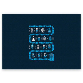 Поздравительная открытка с принтом Новогодний свитер Доктор Кто в Петрозаводске, 100% бумага | плотность бумаги 280 г/м2, матовая, на обратной стороне линовка и место для марки
 | 2017 | new year | год | доктор | кто | новогодний | новый | петух | петушок