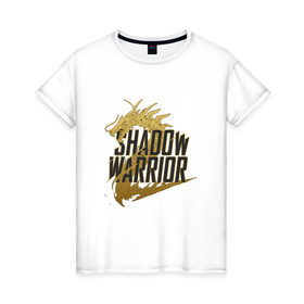 Женская футболка хлопок с принтом Shadow Warrior в Петрозаводске, 100% хлопок | прямой крой, круглый вырез горловины, длина до линии бедер, слегка спущенное плечо | 