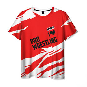 Мужская футболка 3D с принтом НФР: I Love Pro Wrestling в Петрозаводске, 100% полиэфир | прямой крой, круглый вырез горловины, длина до линии бедер | danger zone | iwf | wrestling | нфр | опасная зона | реслинг | рестлинг