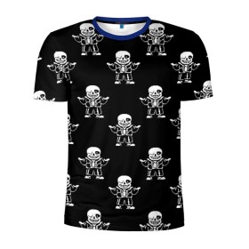 Мужская футболка 3D спортивная с принтом Undertale Sans (узор) в Петрозаводске, 100% полиэстер с улучшенными характеристиками | приталенный силуэт, круглая горловина, широкие плечи, сужается к линии бедра | Тематика изображения на принте: 