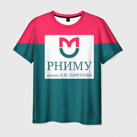 Мужская футболка 3D с принтом РНИМУ в Петрозаводске, 100% полиэфир | прямой крой, круглый вырез горловины, длина до линии бедер | врач | врачи | доктор | профессии | профессия | работа | хирург