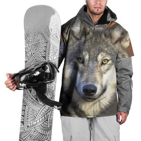 Накидка на куртку 3D с принтом Волк в Петрозаводске, 100% полиэстер |  | волк | волки | волчата | волчонок | хищник